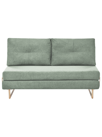 Beliani Schlafsofa JERSLEV in Grün/Braun - (W) 150 x (H) 87 x (L) 84 cm