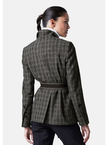 MADELEINE Blazer mit Gürtel in schwarz / wollweiß