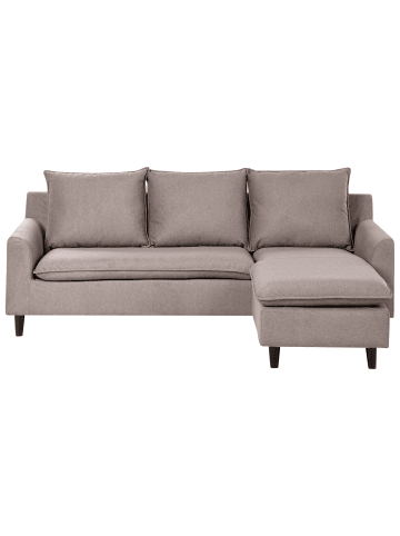 Beliani Ecksofa ELVENES in Beige/Braun - (W) 206 x (H) 69 x (L) 140 cm