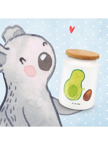 Mr. & Mrs. Panda Vorratsbehälter Avocado Kern rollt ohne Spruch in Weiß
