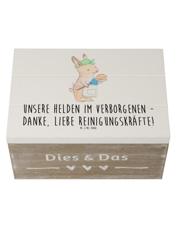 Mr. & Mrs. Panda Aufbewahrungsbox Reinigungskraft Helden mit Spruch in Weiß
