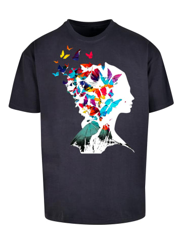 F4NT4STIC T-Shirt Schmetterling Silhouette OVERSIZE TEE in marineblau