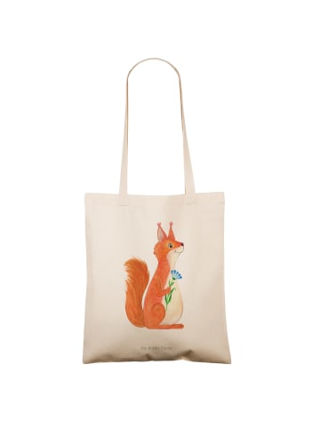 Mr. & Mrs. Panda Strandtasche Eichhörnchen Blume ohne Spruch in Creme