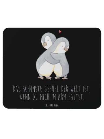 Mr. & Mrs. Panda Mousepad Pinguine Kuscheln mit Spruch in Schwarz