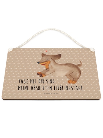 Mr. & Mrs. Panda Holzbild Hund Dackel mit Spruch in Hundeglück