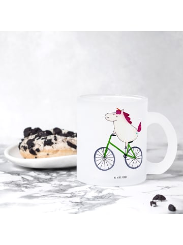 Mr. & Mrs. Panda Glühweinbecher Einhorn Radfahrer ohne Spruch in Transparent
