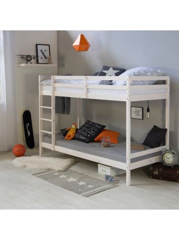 Homestyle4u Etagenbett in Weiß 90x200 cm