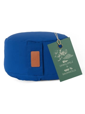 DoYourFitness Yoga-Kissen Vishnu gefüllt Dinkelspelz navyblau rund Blau