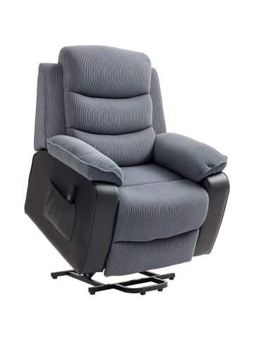 HOMCOM Fernsehsessel mit Aufstehhilfe in Dunkelgrau 96L x 96B x 108H cm