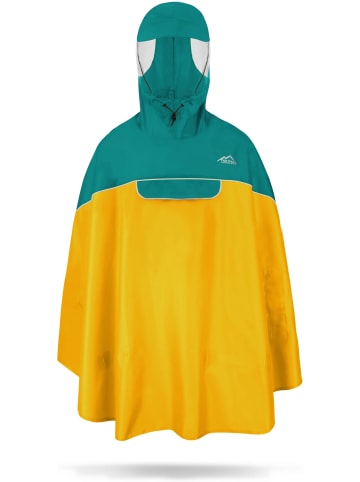 Normani Outdoor Sports Regenponcho Sohra in Petrol/Gelb