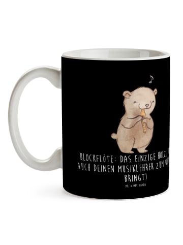 Mr. & Mrs. Panda Becher Blockflöte Humor mit Spruch in Schwarz