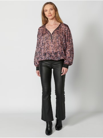 KOROSHI Bluse mit langen ärmeln in bunt