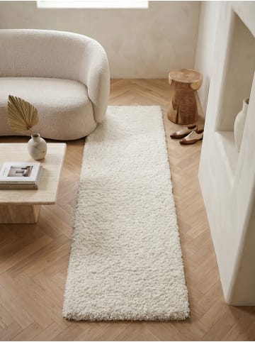 KADIMA DESIGN Teppich Hochflor Shaggy Waschbar Einfarbig RHEIN Strapazierfähig in Creme