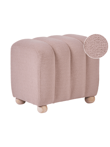 Beliani Pouf IDYLLWILD in Beige/Braun - (W) 49 x (H) 46 x (L) 38 cm