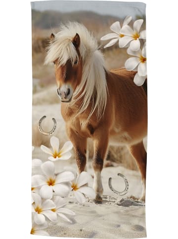 Good Morning Velours-Frottier Strandtuch in sand