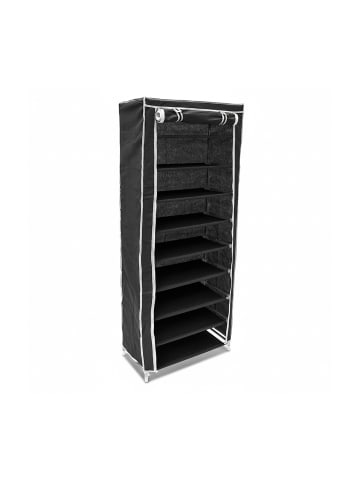 relaxdays Schuhschrank in Schwarz - (B)60 x (H)151 x (T)30 cm