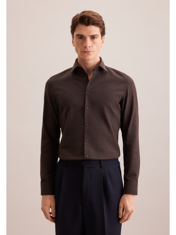 Seidensticker Flanellhemd Slim in Braun