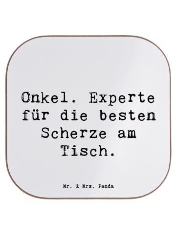 Mr. & Mrs. Panda Untersetzer Onkel Scherzkönig mit Spruch in Weiß