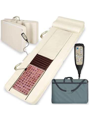 tectake Shiatsu-Massagematratze  186,5 x 60 x 11 cm, beige