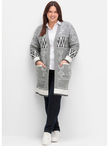sheego by Joe Browns Longstrickjacke in grau