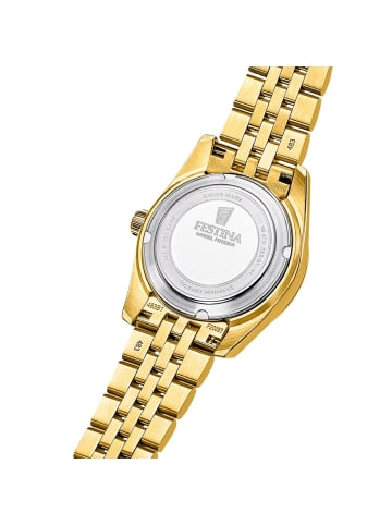 Festina Damenuhr Quarz Goldfarben/Perlmutt Schwarz 10 bar