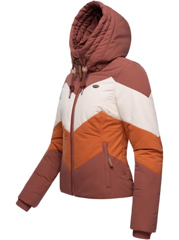 ragwear Winterjacke Novva Block in Terracotta