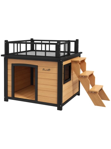 Pawhut Hundehütte 121L x 77B x 78H cm