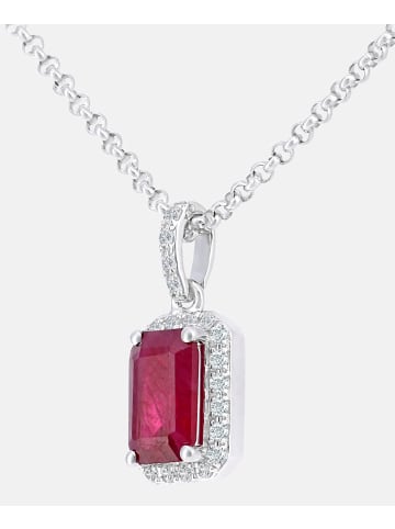 Diamant L'éternel Halskette mit Anhänger aus 750 Weißgold mit Diamant mit Rubin