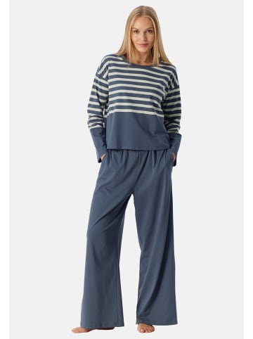 Schiesser Schlafanzug Casual Nightwear in Blaugrau