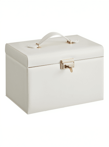 SONGMICS Schmuckkasten Bridie in Weiß - (B)26 x (H)17.4 x (T)18.2 cm