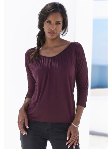 LASCANA 3/4-Arm-Shirt in aubergine