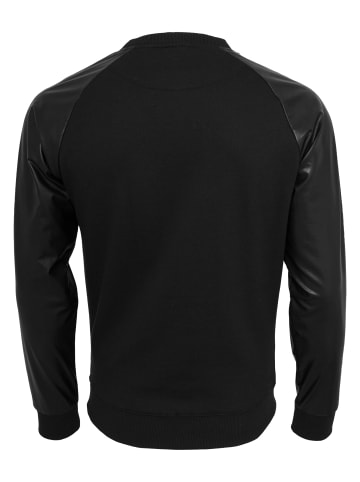 Urban Classics Urban Classics Herren Raglan Leather Imitation Crew in blk/blk