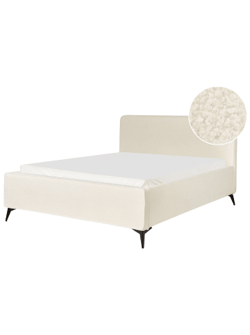 Beliani Doppelbett VALOGNES in Beige/Schwarz - (W) 172 x (H) 109 x (L) 220 cm