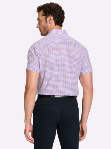 WITT WEIDEN Kurzarm-Hemd in himmelblau-fuchsia-kariert