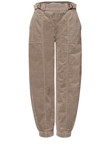 Street One High Waist Barrel Leg Hose mit Elastikbund in Sanded Amber