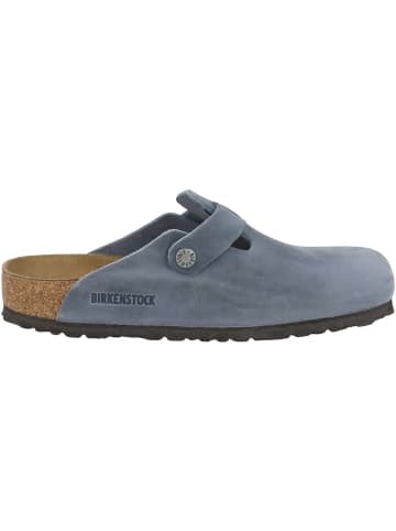 Birkenstock Clogs Boston Nubukleder geölt normal in blau