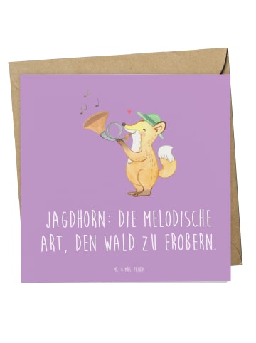 Mr. & Mrs. Panda Deluxe Karte Jagdhorn Magie mit Spruch in Lavendeltraum
