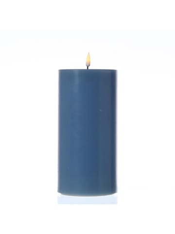 Deluxe Homeart LED Kerze Mia Echtwachs flackernd H: 20cm D: 10cm in blau