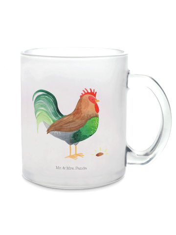 Mr. & Mrs. Panda Teetasse Glas Hahn Korn ohne Spruch in Transparent