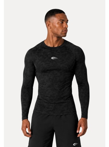 SMILODOX Kompression Camo Longsleeve Varek in Anthrazit/Schwarz