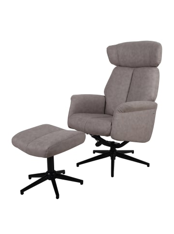 home24 home24 Relaxsessel aus Metall und Textil in Grau - 76 x 76 x 109 cm in Grau