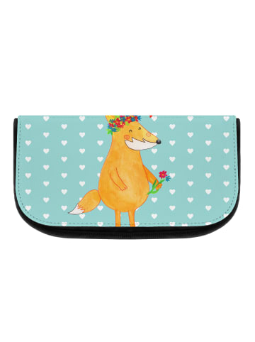 Mr. & Mrs. Panda NeZeichenssaire Fuchs Blumen ohne Spruch in Türkis Pastell