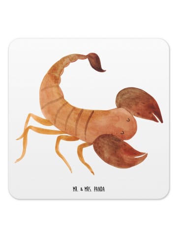 Mr. & Mrs. Panda Glasuntersetzer Sternzeichen Skorpion ohne Spruch in Weiß