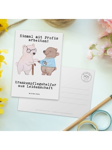Mr. & Mrs. Panda Postkarte Krankenpflegehelfer Leidenschaft mit ... in Weiß