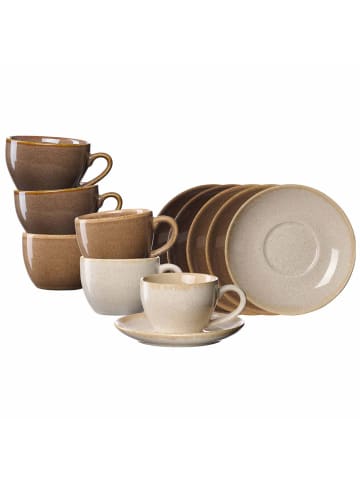 Ritzenhoff & Breker 6er Set Kaffeetassen mit Untertassen Sahara 230 ml in braun