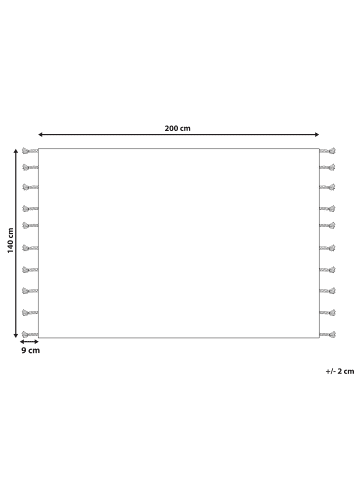 Beliani Kurzflor ERLER in Beige/Schwarz - (W) 140 x (H) 1.2 x (L) 200 cm