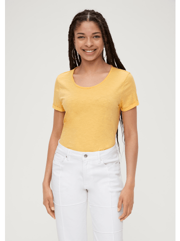 QS T-Shirt kurzarm in Gelb