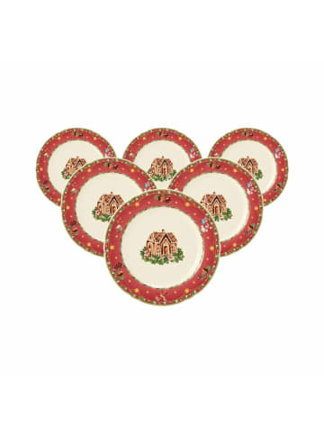 Seltmann Weiden 6er Set Brotteller Marieluise Weihnachtsnostalgie in ø 17 cm in creme