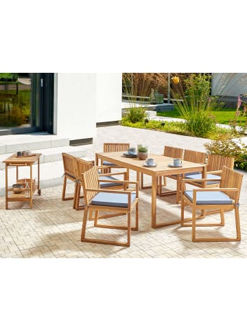 Beliani 9-tlg Gartentisch Set SASSARI II in Braun/Blau