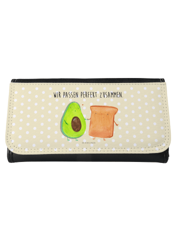 Mr. & Mrs. Panda Damen Portemonnaie Avocado Toast mit Spruch in Gelb Pastell